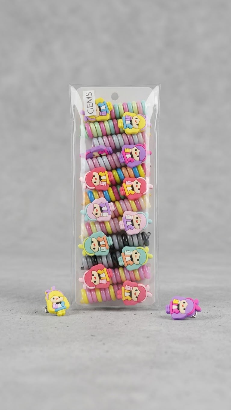 Cartoon Character Hair Tie Set of 12