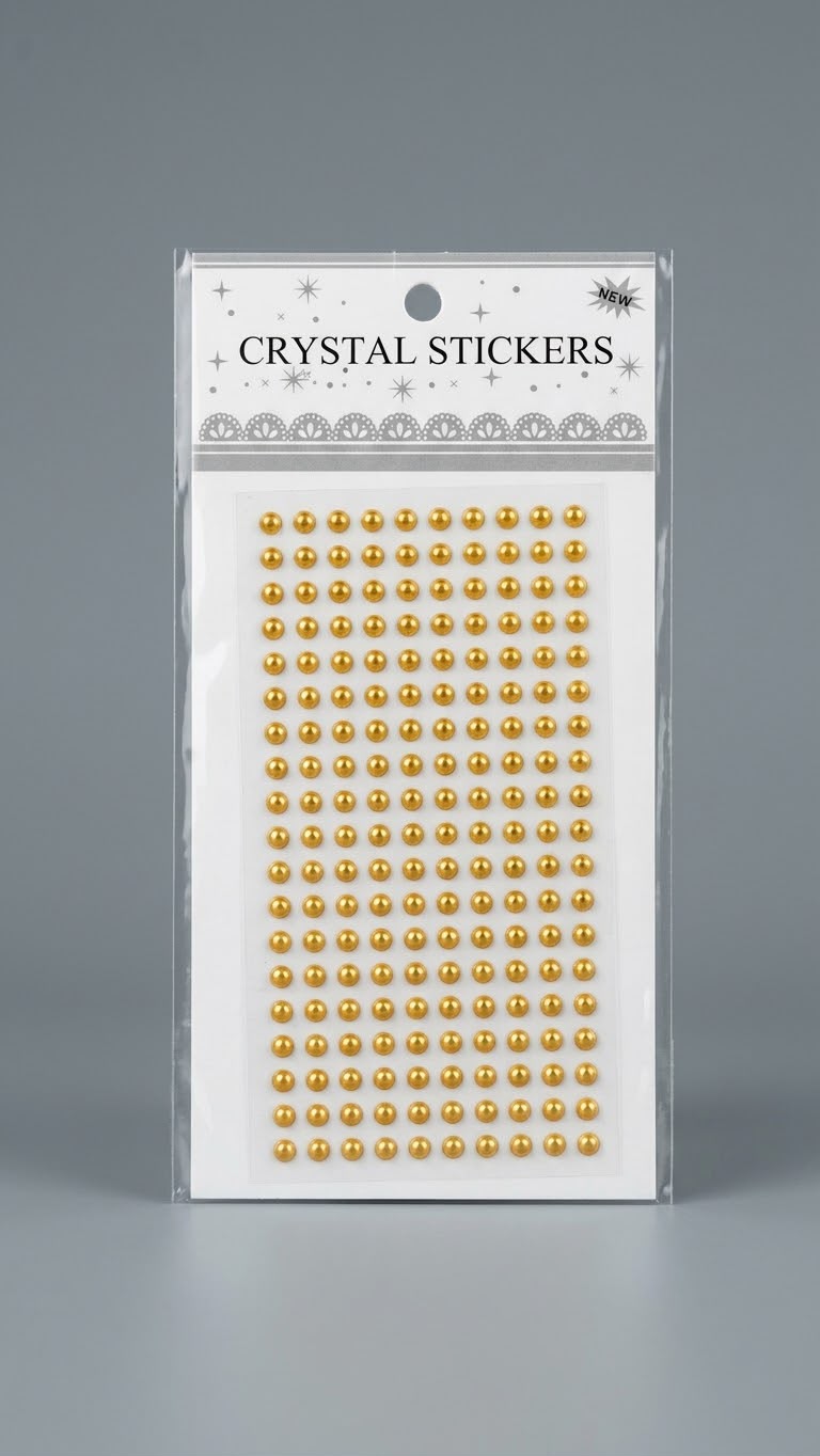 Gold Dome Pearl Gem Stickers (Pack of 12)