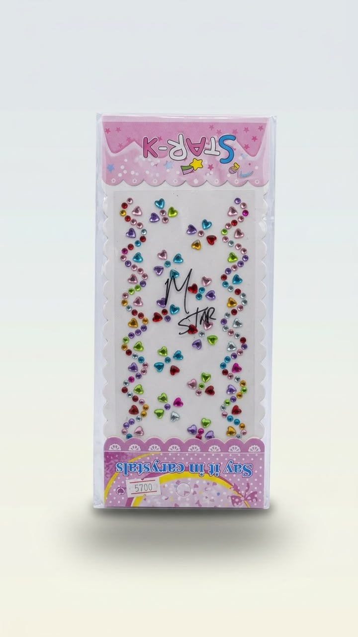 Multicolor Floral & Wave Crystal Gem Stickers (Pack of 12)