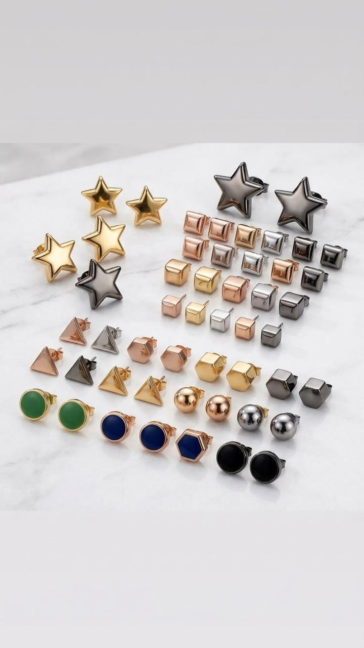 Geometric & Star-Shaped Hijab Magnet (Pack of 12)