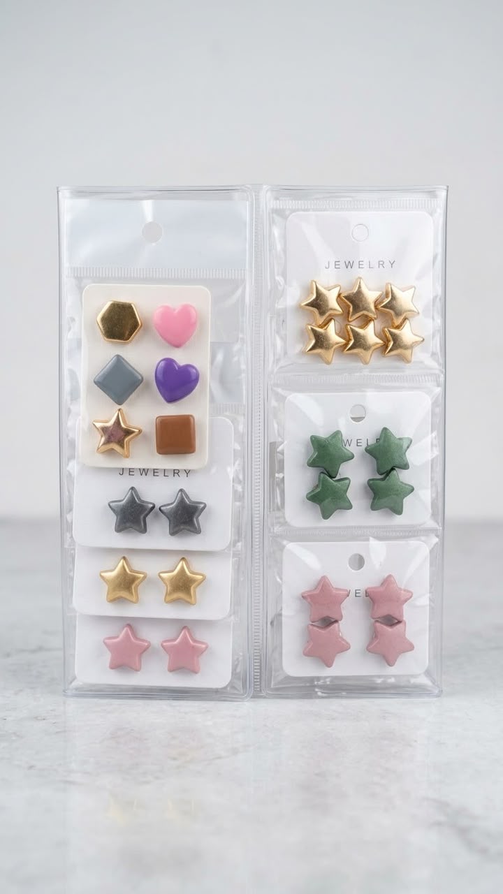 Wholesale Mixed Star & Geometric Hijab Magnet (Pack of 12)