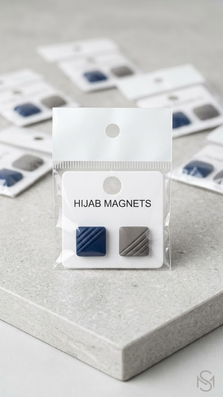 Matte Textured Square Hijab Magnet Set of 12