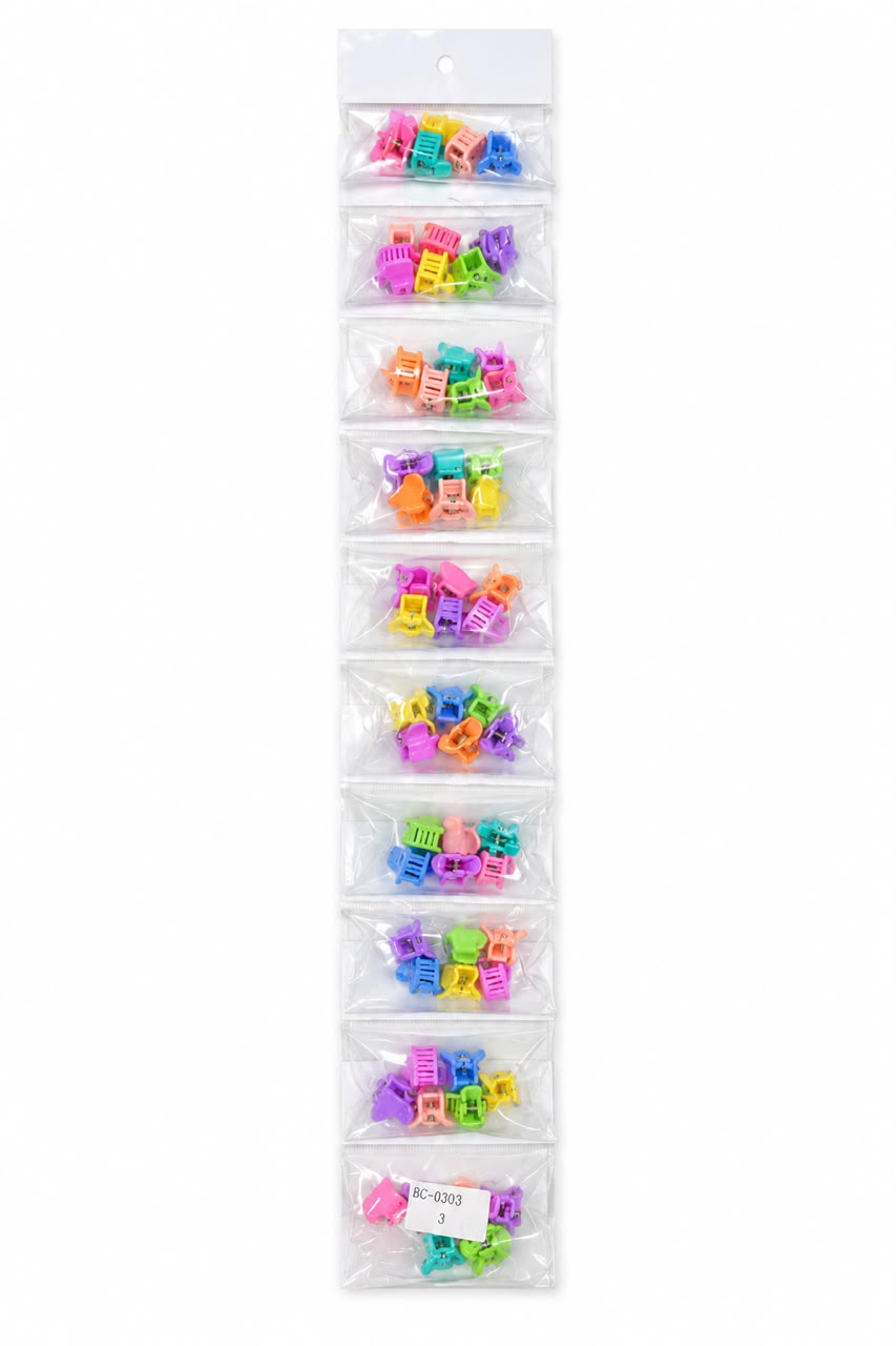 Colorful Mini Claw Hair Clips for Kids (Pack of 10)