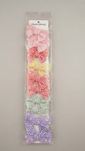 Chic Gingham Checkered Bow Hair Clips Set of 10