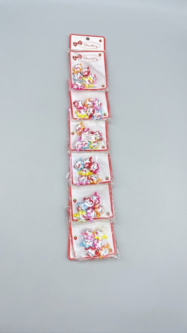 Adorable Cartoon Cat Hair Clips Set of 10
